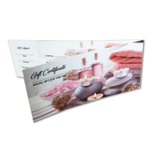 Bán Nóng Quà Tặng Tùy Chỉnh Voucher Tráng Giấy Giấy Chứng Nhận Thẻ In Ấn Dịch Vụ Với Thủng Dòng Và Dòng Thư Mục - Product Image 3