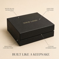 Boîte rigide noire mate de qualité supérieure - Impression personnalisée en feuille d'or, étui de présentation haut de gamme pour cosmétiques, structure robuste, respectueux de l'environnement