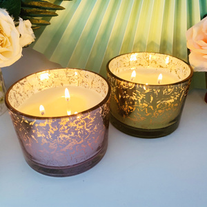 Venta al por mayor de lujo grande 3 Mechas de cera de soja Natural electrochapado tarro vela decoración del hogar cumpleaños boda fiesta <span class=keywords><strong>piscina</strong></span> vacaciones Aroma regalo - Product Image 6