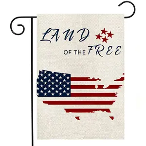 30x45cm American Independence Day Linen USA National Day Hanging Courtyard Decoration 4th Of July summer Garden Flag