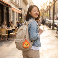 Porte-clés en peluche Flamme Créative et Guérisseuse, Adorable Jouet en Peluche en Forme de Flamme, Breloque Souple en Cristal pour Sac à Dos et Accessoires de Voiture