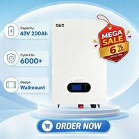 Batterie au lithium fer phosphate (LiFePO4) de qualité A, 48 V 200 Ah 10K, à décharge profonde, avec chargeur de batterie au lithium 48 V