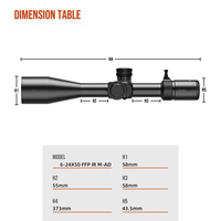 Lunette de visée professionnelle HD infrarouge FFP 6-24x50 étanche avec réglage de zéro, monture 30 mm, longue portée, pour la chasse tactique