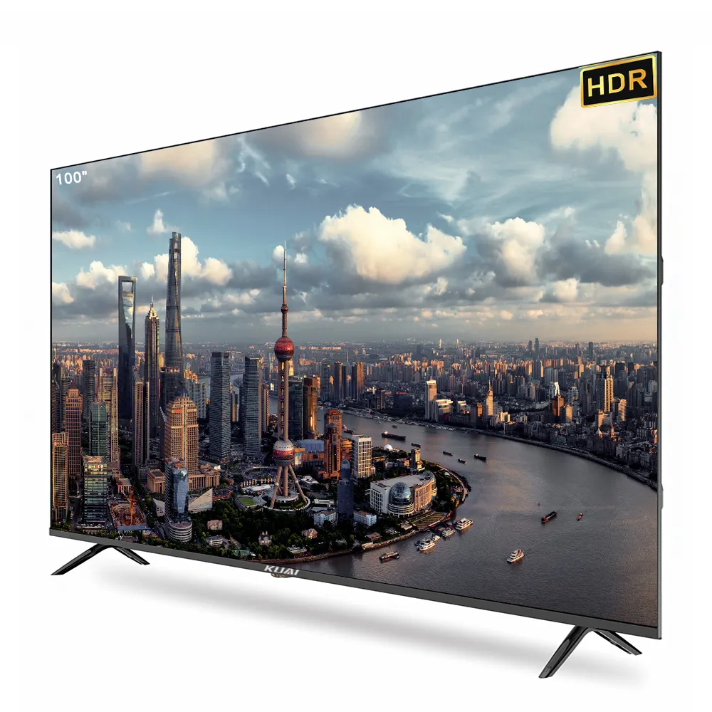 Televisão Smart Smart Smart HDR de 100 polegadas Smart TV grande de tela plana direto da fábrica 65 70 85 98 polegadas