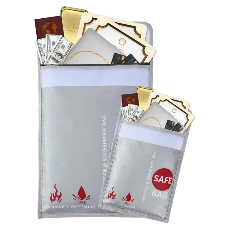 Fireproof Bag A4 Folder Travel Storage Wallets Fireproof Documents Bag
