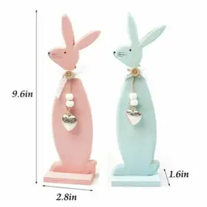 Easter Garden Decoration Rabbit Home Stylish Bunny Folk Arts Design Wooden Craft