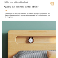 Muebles de Dormitorio Modernos de Fábrica China, Cama King Size de Madera Maciza con Respaldo Rígido de Madera Maciza y Gran Estructura de Madera Maciza