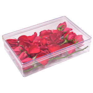 Grande boîte rectangulaire transparente en PS avec couvercle, design empilable, pour la présentation et l'emballage de fleurs, aliments et cadeaux - Product Image 1