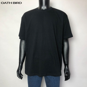 Camiseta de hombre con etiqueta de logotipo personalizado, camiseta de gran tamaño con hombros caídos y cuello acanalado de algodón de 200gsm, ropa de calle, camiseta lisa en blanco para hombre - Product Image 4
