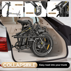 Vélo électrique pliable Emoko C94 pour livraison, entrepôt UE, Royaume-Uni, États-Unis, batterie 35Ah, autonomie 140KM, freinage hydraulique, batterie longue portée C94, autonomie 140KM+ - Product Image 2