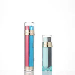 Empty Double Tube Dual Chamber 20ml*2 Multi Chamber 2 In 1 Bottle Plastic Cosmetic Airless Lotion Pump Bottles