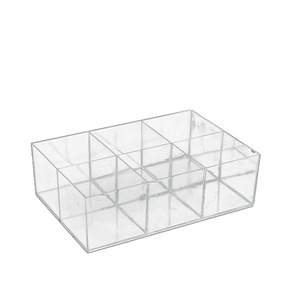 Transparent Plastic Storage Box 6 Compartment 19x12.7x6cm PP Material Desk Organizer Jewelry Organizer No Lid - Product Image 4