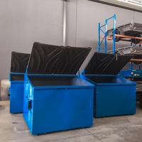 Conteneur de déchets rectangulaire en acier professionnel avec crochet de levage mobile, recyclage, taille et couleur personnalisables