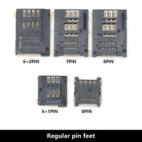 Connecteur de carte SIM Micro Nano Push, connecteur de carte mémoire, 6 broches, prise de carte SIM Nano