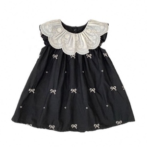 Abito estivo da bambina senza maniche con fiocco ricamato, vestito da principessa per bambine - Product Image 5