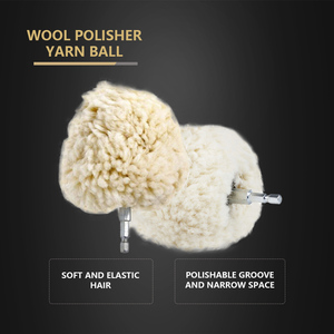 <span class=keywords><strong>SPTA</strong></span> Boule de polissage en laine véritable de 4 pouces avec tige hexagonale de 6 mm pour transformer une perceuse à percussion ou une visseuse à chocs en <span class=keywords><strong>polisseuse</strong></span> haute vitesse - Product Image 2