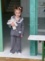 Pyjamas pour enfants 100% coton personnalisés, imprimé animal mignon, unisexe, manches longues, ensemble de vêtements de nuit à boutons, garçons filles, pyjamas respirants OEM