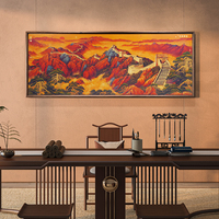Die Große Mauer Landschafts-Bronzeschnitzerei Gemälde Geeignet für Chinesischen Stil Büro Wohnzimmer Sofa Hintergrund Wanddekoration