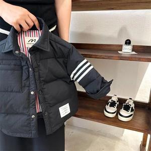 Chaqueta Corta de Moda Unisex para Bebé, Chaqueta Deportiva de Lana para Niños, a Prueba de Viento, con Cuello Mao, Rayas Coloridas, para Otoño - Product Image 1