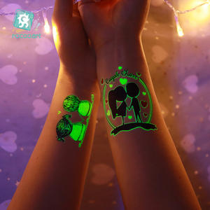 2024 venta al por mayor pegatinas de tatuaje temporal del Día de San Valentín con tatuaje de corazón que brilla en la oscuridad temporal <span class=keywords><strong>para</strong></span> <span class=keywords><strong>parejas</strong></span> - Product Image 4