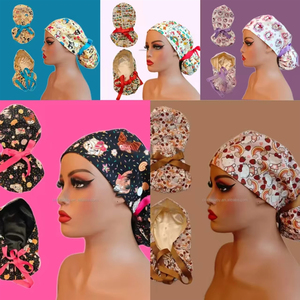 Gorro Quirúrgico con Estampado de Dibujos Animados, Gorro de Enfermería para Cabello Largo y Cola de Caballo, para Enfermeras, Doctores, Dentistas, Veterinarios - Product Image 5