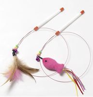 Jouet pour chat réaliste et écologique avec plume en fil métallique autocollante - Fournitures interactives pour animaux de compagnie