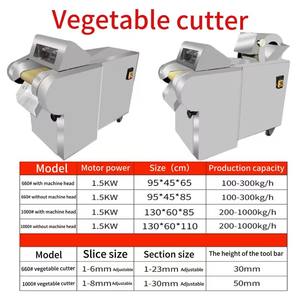 Machine de découpe de fruits légumes en acier inoxydable de cuisine commerciale automatique 220V 660 accessoire multifonction de type 1000 pour - Product Image 2