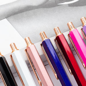 Vente directe d'usine de stylos à bille hexagonaux en métal de couleur bonbon pour les entreprises, le bureau, les conférences et les cadeaux. - Product Image 2
