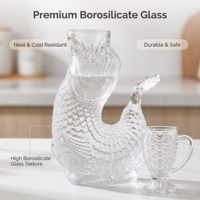 Ensemble de tasses et carafes à café en verre réutilisables Lefu, forme poisson, modernes, les plus vendus en gros pour usage domestique