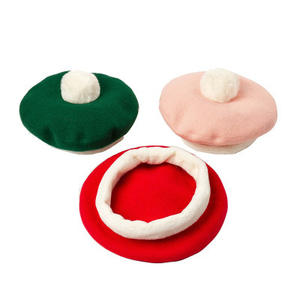 Nouveau Béret en Laine pour Femme Automne Hiver, Style Peintre, Chaud et Mignon avec Pompon en Fourrure, Idéal pour les Fêtes de Noël - Product Image 5