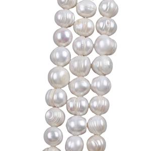 Perles d'eau douce naturelles en gros de Zhuji, 12-13 mm, produit semi-fini, perles en vrac, fil de perles, couleur blanche - Product Image 5