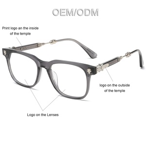 공장 도매 패션 트렌드 레트로 고품질 금속 아세테이트 안경테 재고 스타일 광학 안경테 - Product Image 5