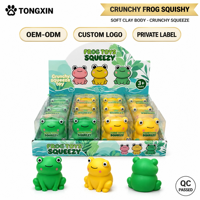 Jouet anti-stress grenouille en argile souple et croustillante TONGXIN, balles anti-stress croustillantes et moelleuses, jouets à presser avec logo personnalisé pour le bureau