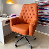 Fourniture d'usine PDG dossier haut bureau salon de manucure client chaise pivotante-cuir synthétique Design moderne hauteur réglable fixe