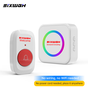 Campanello Wireless RF433 SIXWGH con Incisione Laser Personalizzata, Portata 150m, 63/4 Suonerie + Modalità Silenziosa, Alimentato <span class=keywords><strong>a</strong></span> Batteria per Casa/Villa - Product Image 1