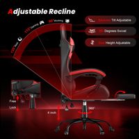 Chaise de jeu inclinable ALINUNU en gros avec repose-pieds pour salle de jeu, chaise d'ordinateur ergonomique en cuir PU