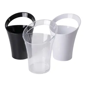 Seau à Champagne en plastique à levage unique de 3,2 l, seau à glace à bière résistant aux chutes, seau à glace rond en acrylique spécial KTV