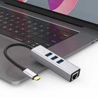 Station d'accueil multiport Hub USB 4in1 avec adaptateur USB3.0 Lan Gigabit RJ45 1000Mbps Station d'accueil Accessoires informatiques