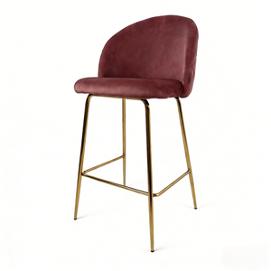 Tabourets de <span class=keywords><strong>bar</strong></span> hauts en velours rose poudré, hauteur 65 cm, avec dossier, pour comptoir, cuisine, <span class=keywords><strong>bar</strong></span> à domicile, pub, salle à manger, petit-déjeuner - Product Image 1