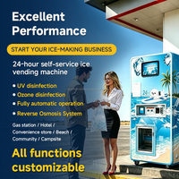 YISO 450kg/24saat Self Servis Buz Otomatı 5 Aşamalı Ters Ozmoz Filtreli Ticari Buz Dağıtıcısı Uzaktan İzleme POS