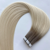 Extensions de cheveux humains vierges Remy européens de luxe 2026, double épaisseur, invisibles, à bandes adhésives