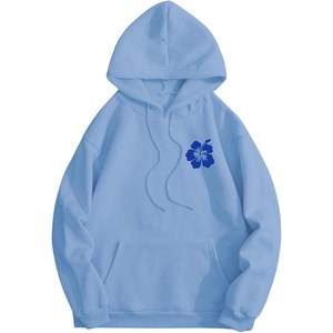 Sweat-shirt personnalisé pour femme, décontracté, à manches longues, à capuche, tricoté, respirant, avec poche, bleu - Product Image 5