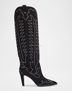 Bottines à clous sur toute la surface pour femmes, chaussures de créateur de luxe, talon aiguille de 100 mm, satin, cristal Z, soie rouge, bottines à clous en cristal - Product Image 6