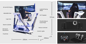 Simulateur de course automobile SportVR 360 degrés à six axes et trois écrans pour deux personnes, en acier, pour usage intérieur, puissance 4000W - Product Image 6