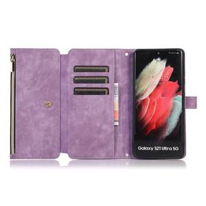 <span class=keywords><strong>Pochette</strong></span> portefeuille à fente pour carte PU à fermeture éclair avec coque de téléphone à fermeture magnétique pour Samsung <span class=keywords><strong>S22</strong></span> S23 Plus S24 <span class=keywords><strong>Ultra</strong></span> - Product Image 2