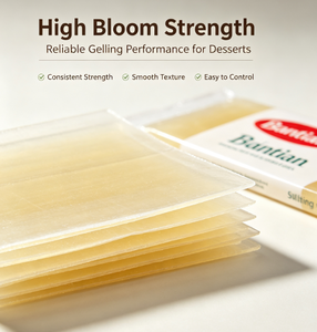 Feuilles de <span class=keywords><strong>gélatine</strong></span> de feuilles de vache à haute transparence, fourniture d'usine, pour la pâtisserie et la confection de desserts, <span class=keywords><strong>Halal</strong></span> disponible - Product Image 3