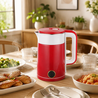 Bouilloire électrique en acier inoxydable 1,8 L 1500 W à ébullition rapide avec arrêt automatique 360° °   Chauffe-eau à base rotative pour la maison
