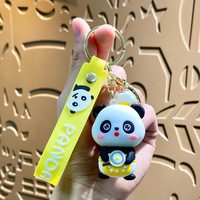 Llaveros de PVC hechos a mano con diseño de panda de dibujos animados, ecológicos, de alta calidad, para parejas, para coche, colgante para bolso, venta al por mayor