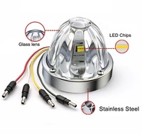 Stroboskop-Blinklicht im Klassischen Stil Zweifarbig 360 Rot-Weiß Notfall-Wassermelonenlicht Rotierend 3-Modus 360 °   Glas-Leuchtturmleuchte