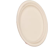 Assiettes rondes classiques en pulpe de bagasse de canne à sucre, compostables et empilables, pour restaurants et organisateurs d'événements